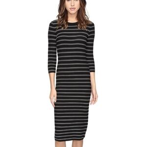 Theory | Delissa B Prosecco Sweater Dress Small Black White Stripe